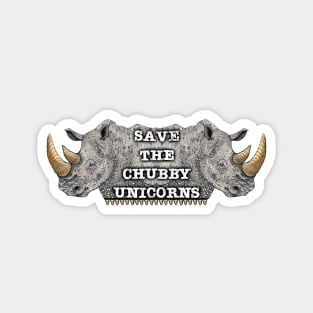 Save the Chubby Unicorns, Rhinoceros Design Sticker